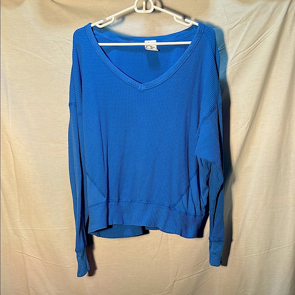 Aerie Blue Oversized Long Sleeve Sweatshirt